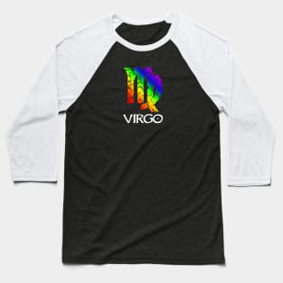 Virgo  Zodiac Symbol in Rainbow Color Baseball T-Shirt